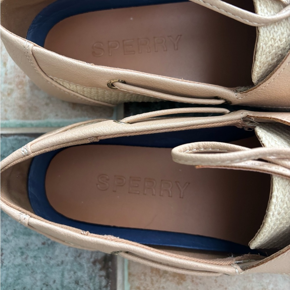 NEW, never worn. Sperry Topsider Silm- Women's Cream and Tan Loafers - Picture 7 of 8